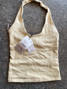 ✨ ZARA Butter Yellow Halter Top