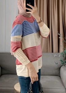 Striped Knit Pullover Sweater