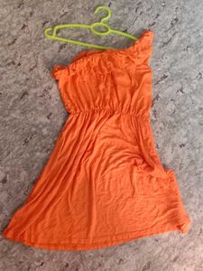 orange mini dress One Shoulder 🧡🧡🧡