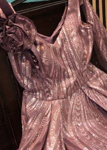 Beautiful Heavy Gown Lavender Colour