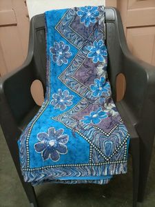 Blue Floral Print Saree 🌺🌺💙 💙 😍😍