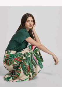 Tropical Print Maxi Skirt