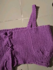 Cute Purple Crocheted Tanktop