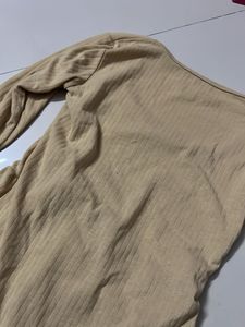 Beige Peplum Top