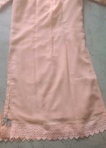 Peach Embroidered Pakistani Kurta Set