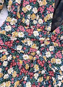Zara Floral Dress With Shoulder Pads