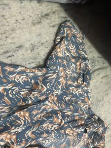 Patterned Long Sleeve Button Down Shirt