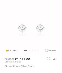 GIVA 925 real Silver Earrings
