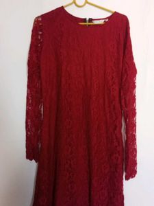 maroon Lace Dress