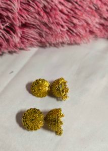 Golden Jhumka Earrings