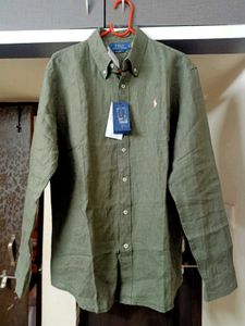 NEW Polo Ralph Lauren Green Linen Shirt