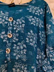 Blue kurti: A-line