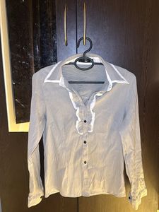 Ruffle Office Wear Fitted Shirt