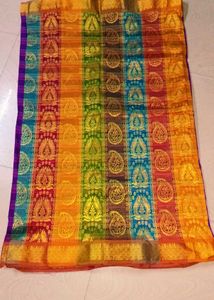 Multi Colour Beautiful Banarasi Silk Saree