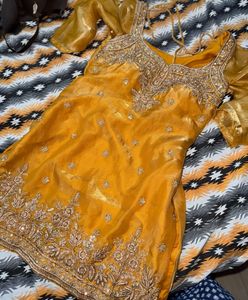 yellow heavy design sharara
