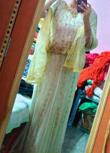 Elegant White &amp; Gold Beaded Festive Top