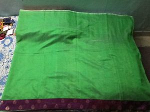GentlyUsed GreenWithPurpleBorder  LeafPattern Sare