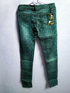 Floral Print Denim Jeans