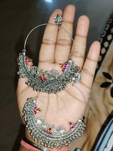 Beautiful 😍 Silver Earring 🦚 Or Pink Design 😍