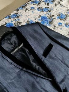 Partywear Men Blue Rayon Two Piece Suit