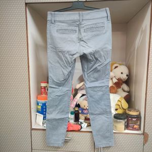 Grey Skinny Fit Low Waist Pants