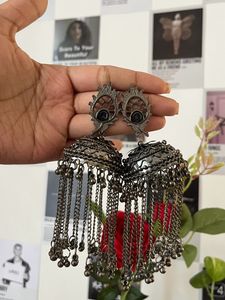 Big Blackish Oxidised Jhumka