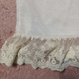 White Lace Trim Tank Top