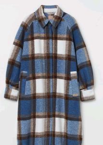 Blue Plaid Overshirt Coat