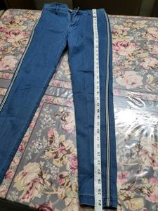 Striped Denim Leggings