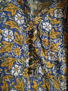 Yellow And Navy Blue Kurti