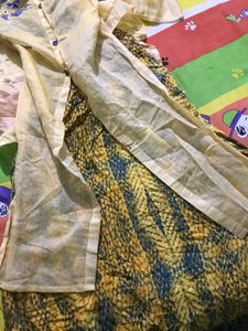 Yellow And Blue Kurtha