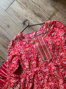 Red &amp; White Ethnic Kurti