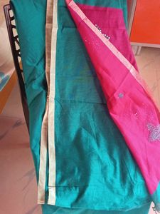 Green Cotton Saree
