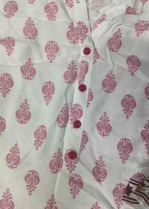 Printed White Kurta