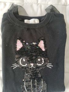 Black Full Sleeve Top With Sequence