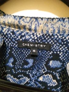 Stylish Blue Animal Print Top