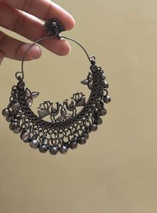 Hoop Peacock Earrings