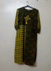 Green Printed Kurta