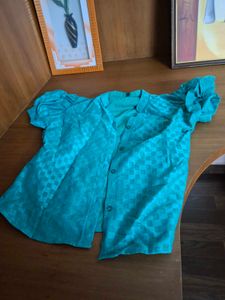 Green Button-Up Top