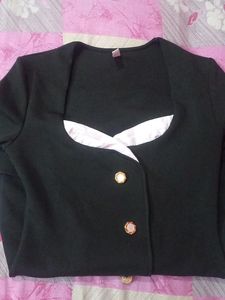 Chic Black Mini Dress with Buttons