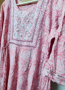 Loomster Women Cotton Anarkali Kurta Gown