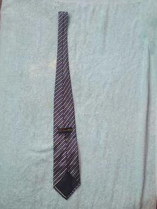 Blue and Gold Striped Tie