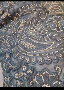 Grey Embellished Party Gown