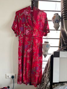 Floral Red Dress