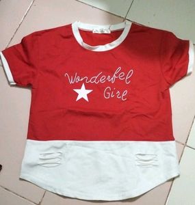 Red & White Graphic Tee