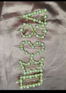 Vintage Rhinestone Hair Clips - Set of 5