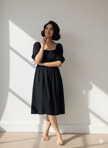 Elegant Black Midi Dress
