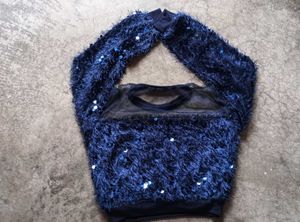 Sparkly Blue Fuzzy Top