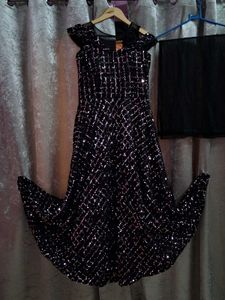 Elegant Black Sequin Party Dress