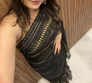 Designer saree Black sequin customised